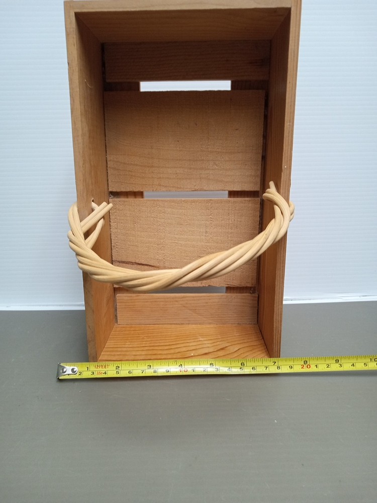 wooden basket with handle
