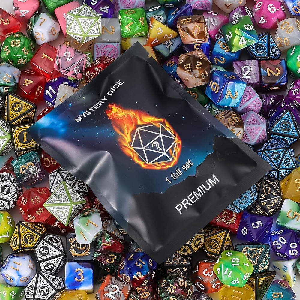 Polyhedral Dice - 8PCS Mystery Dice Set, Various Styles DND Dice, Random D&D Dic