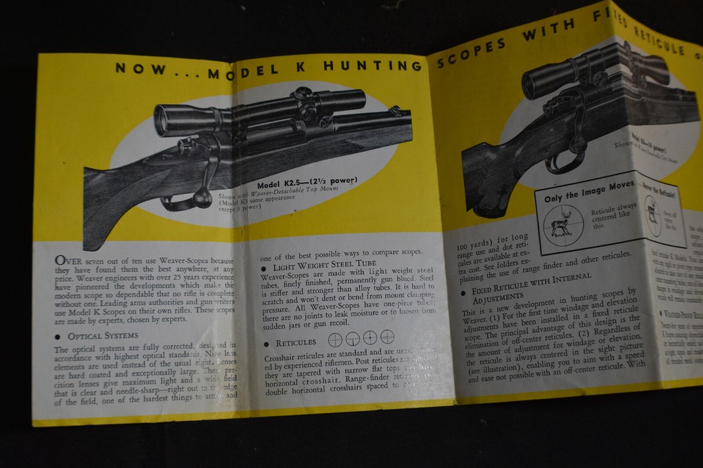 1959 Model K Weaver Scope Brochure