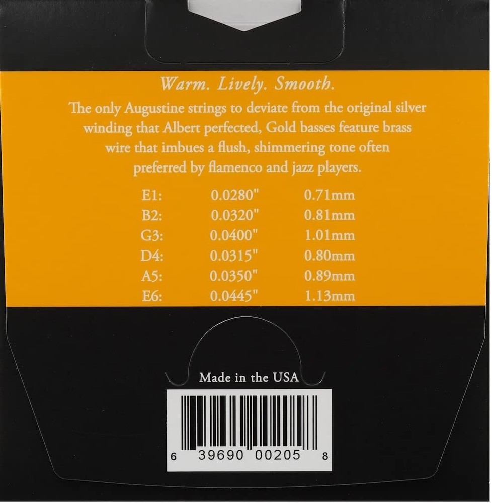 AA Augustine Medium Tension Classical Guitar Strings (3-Pack) Gold