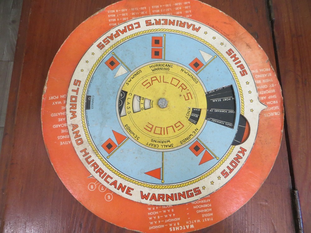 Mariners compass sailor's Guide 1942 storm & hurricane warning's ships original