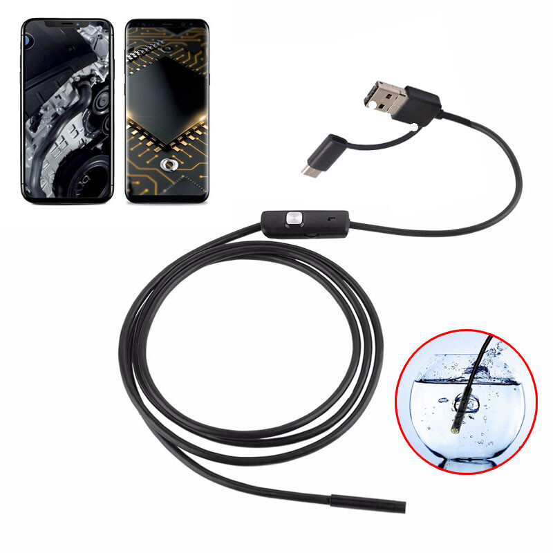 USB Type C Endoscope Borescope Snake Inspection Camera 3 in 1 for Android System