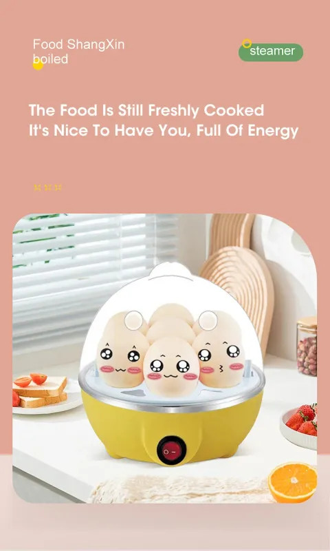 Egg Cooker Automatic Power Off Home 7 Eggs Multi-Functional Steamed Egg Custard