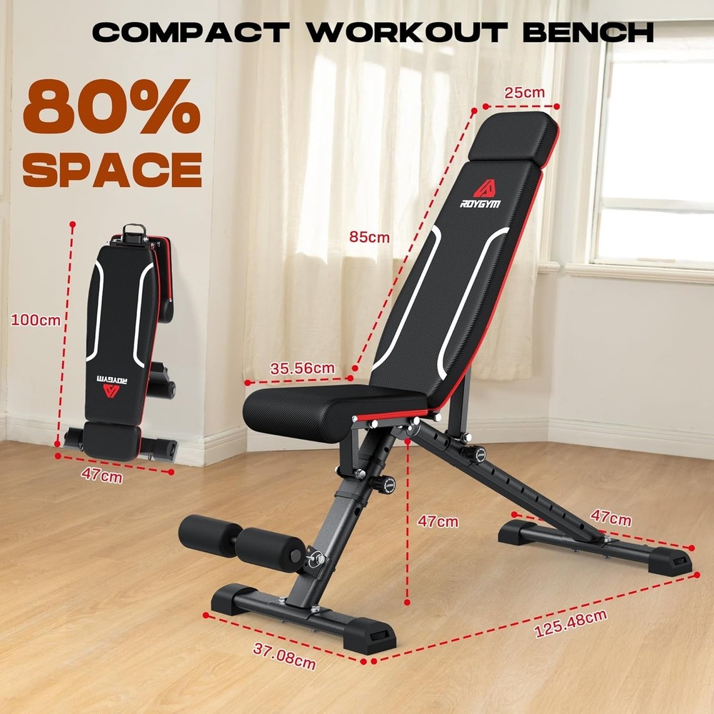 Versatile Folding Workout Bench, 880 lbs Capacity - Enhanced Comfort & Stability