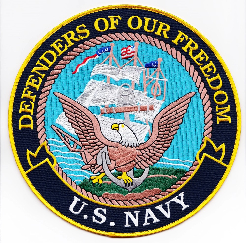 Officially Licensed US Navy 8" Large Embroidered Patch
