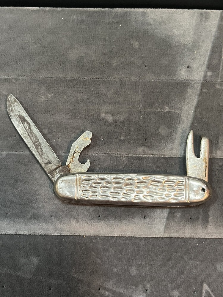 VINTAGE SILVER CAMP KNIFE 3 Blade