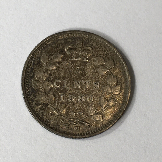 Canada 5c Silver 1880-H VF. KM 2