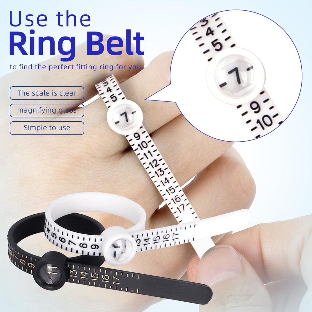 Ring Sizer Measuring Tool Kit Sizing with US Size 0-13 SILVER