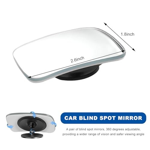 2 PCS Blind Spot Mirrors, Rectangular Shaped Wide Angle Blindspot Mirror with