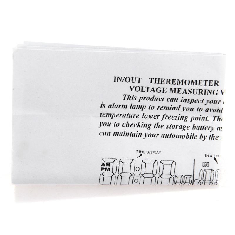 3 In1 Car Digital LCD Clock Time+Temperature+Voltage Digital Dashboard Clock