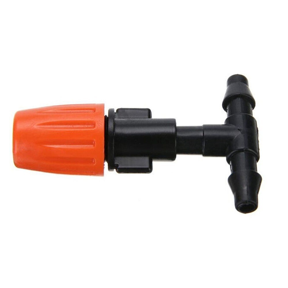 20/50pcs Single Orange Adjustable Atomizing Nozzle With Connector + 4/7 Pipe Tee