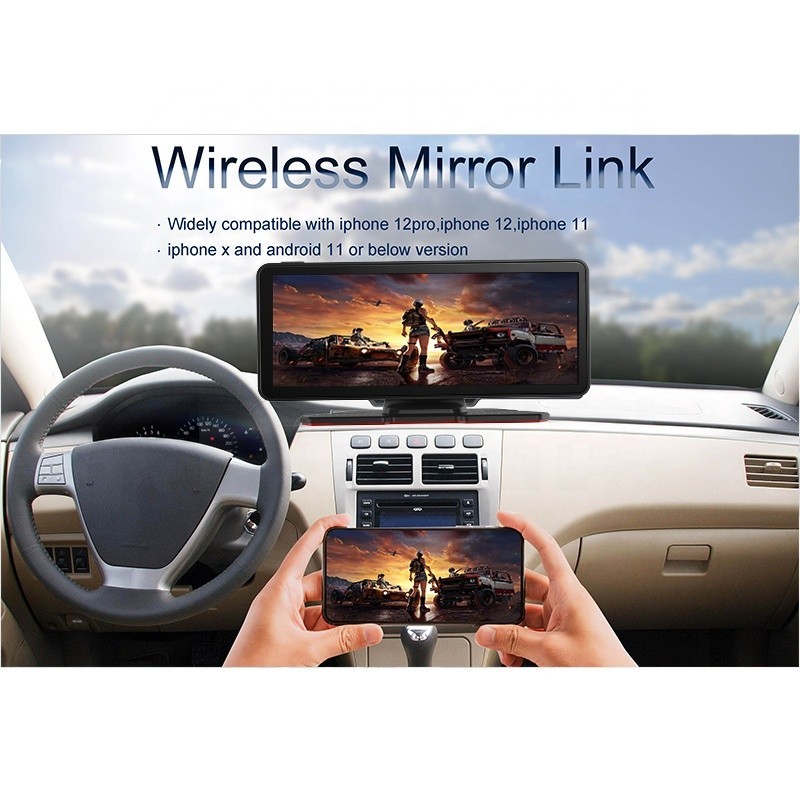 10.3" 4K Dash Car Receiver CarPlay Android GPS Nav Touchscreen Backup Camera