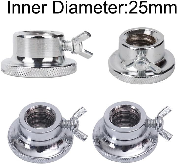 2 Pack Dumbbell Collars Spin Locking Nut with Safety Lock Standard, Silver