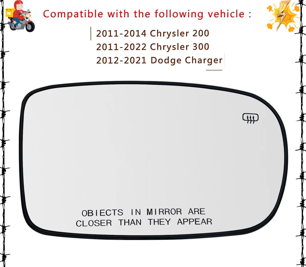 Passenger Side Mirror Replacement for Chrysler 200 300 Right (Passenger Side)