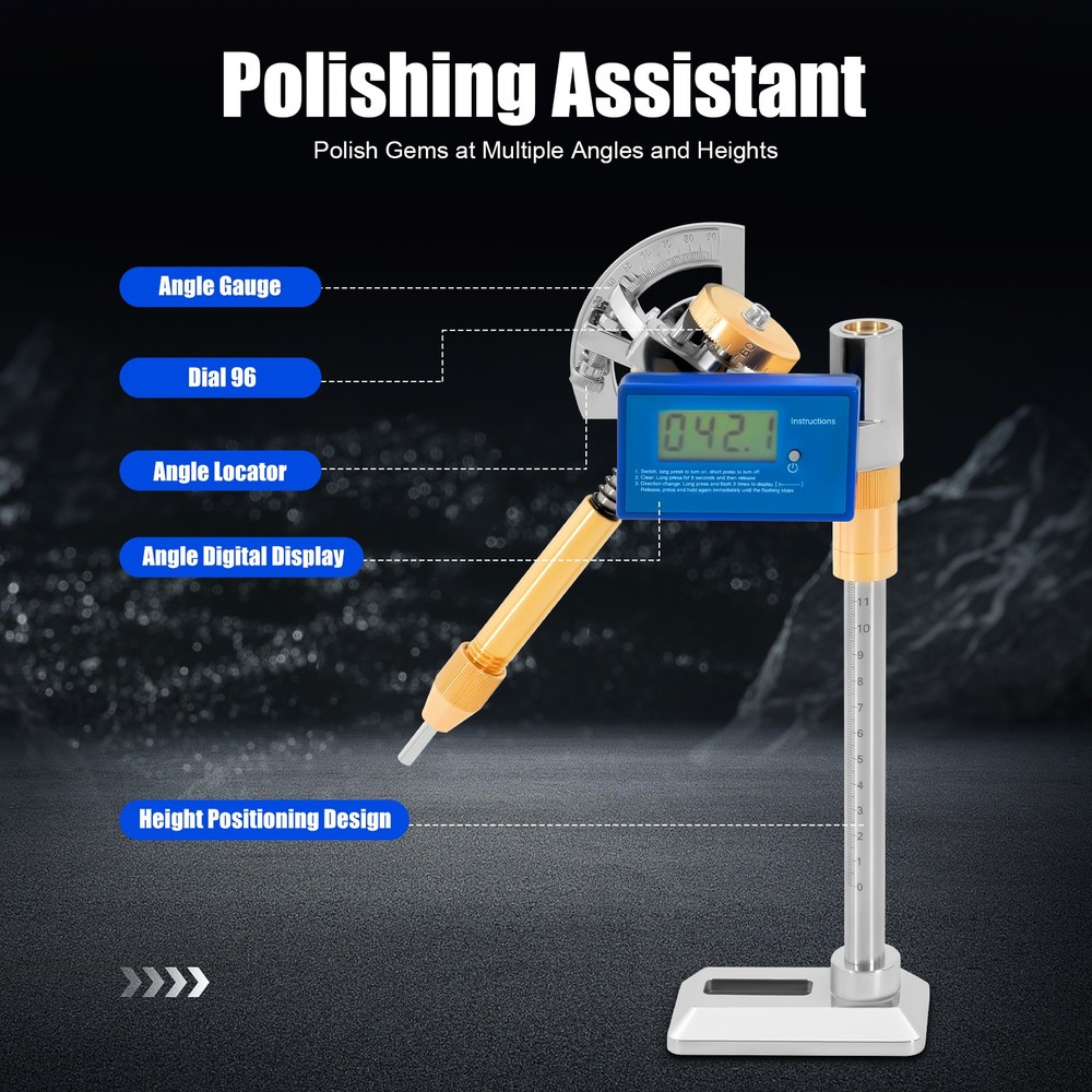 Handle Digital Display Angle Manipulator Gem Faceting Machine Angle Polishing