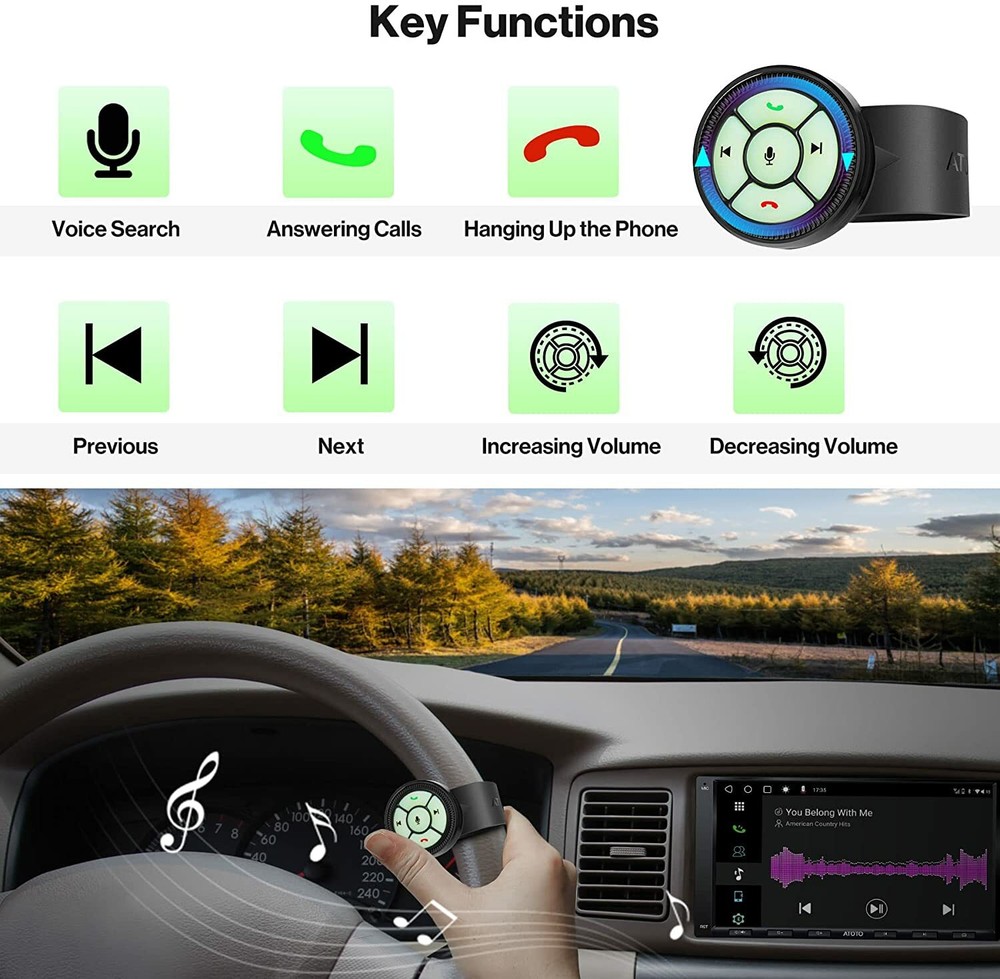 ATOTO Wireless Steering Wheel Controls Remote Control for Universal Car Radios