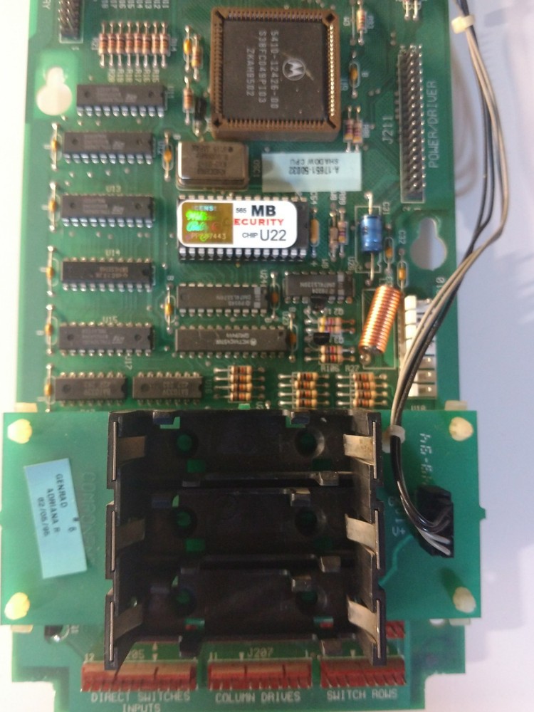 Williams WPC-S CPU G10/U22 security chip Corvette pinball machine