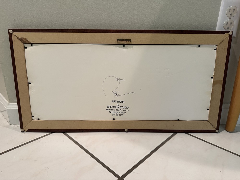 Original Signed Russ Erickson Studios Leaf Artwork Painting Signed Dated