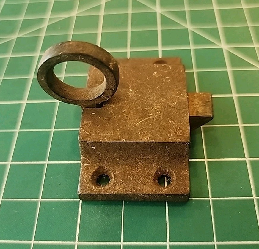 Transom Window Latch Catch Cabinet Basement Sash Ring Pull Vtg CAST IRON - V