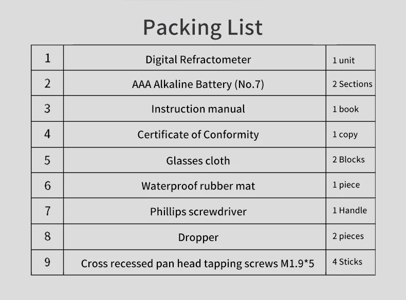 Digital Fruit Refractometer Brix Meter 0-55.0% Measurement Sugar Content Tester