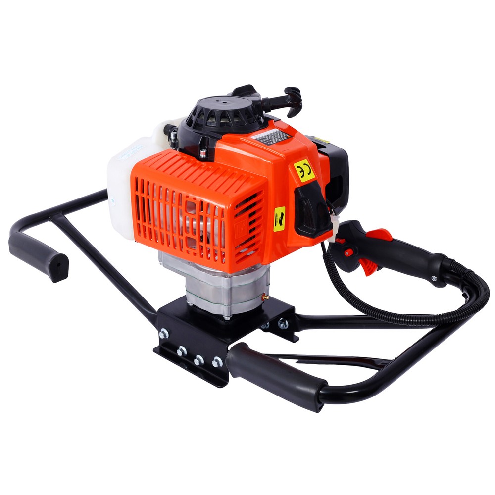 2.7HP Post Hole Digger 63cc Two Person Handle Gas-Powered 2-Stroke Digging Drill
