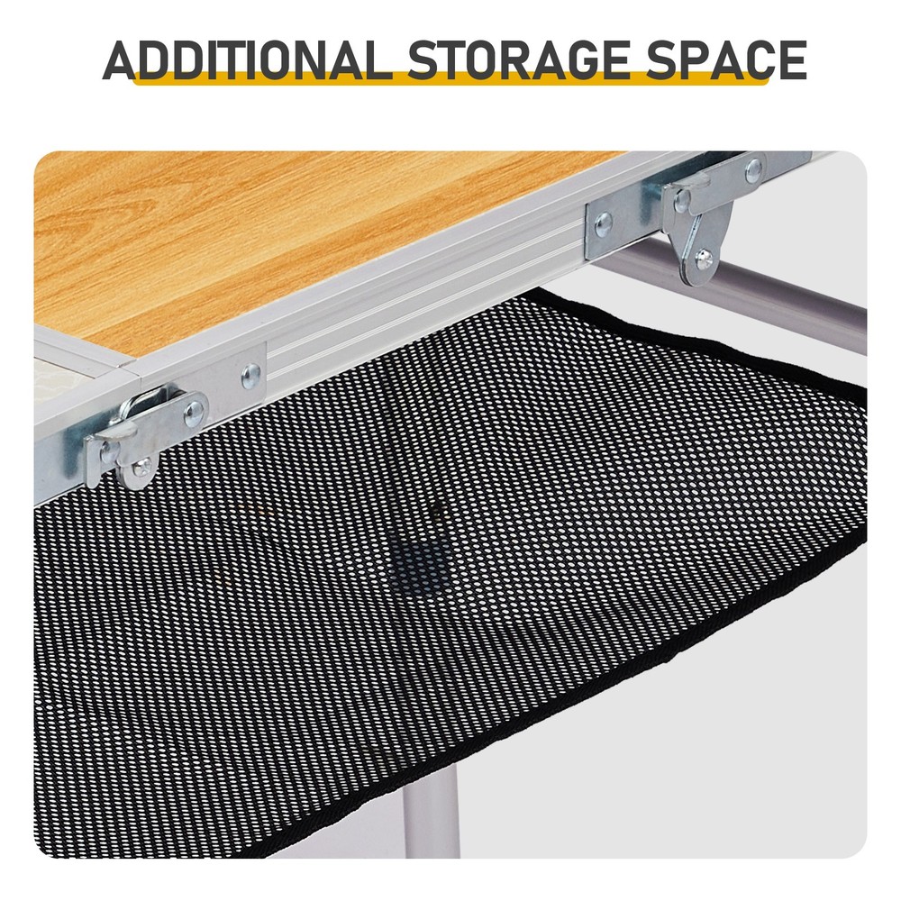 Small Aluminum Foldable Lightweight Patio Side Table with Carry Handle