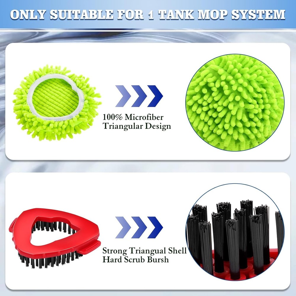Spin Mop Refill Set 1 Brush 1 Base 4 Microfiber Heads
