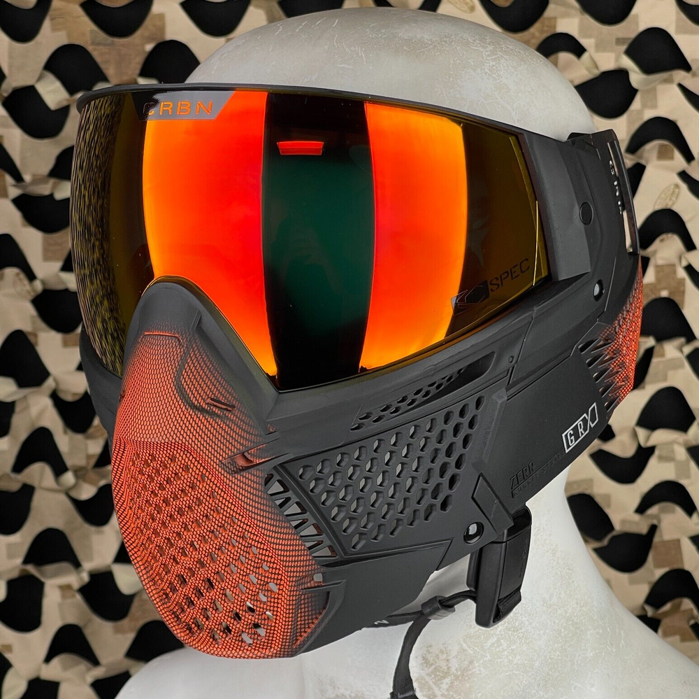 NEW Carbon CRBN Zero GRX Paintball Mask (More Coverage) - Half-Tone Orange