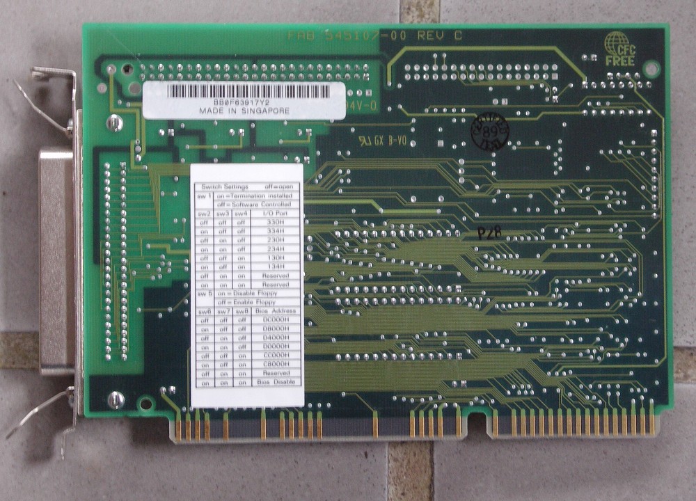 Adaptec AHA-1540-CF 50pin 16bit SCSI ISA Controller working pull