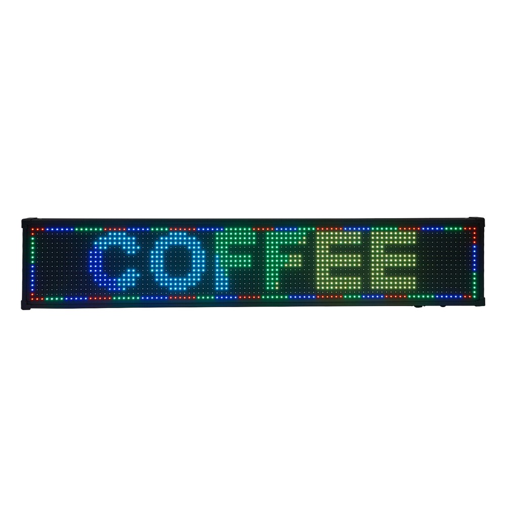 26"x8" LED Advertising Sign 7 Color Programmable Scrolling Message Display Board