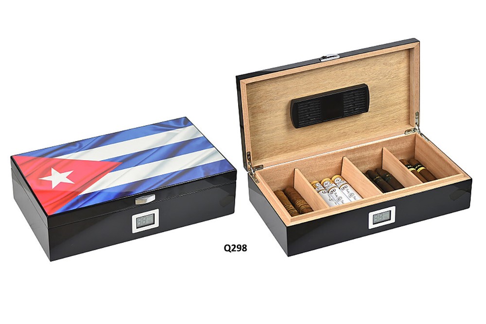CUBAN FLAG ASHTRAY LIGHTER SET 3 JET FLAME WINDPROOF CIGARETTE CUTTER 2 BLADES