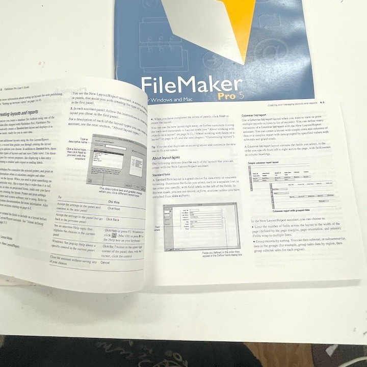 1999 FileMaker Pro 5.0 2 Book Set Windows and Macintosh Apple Computers
