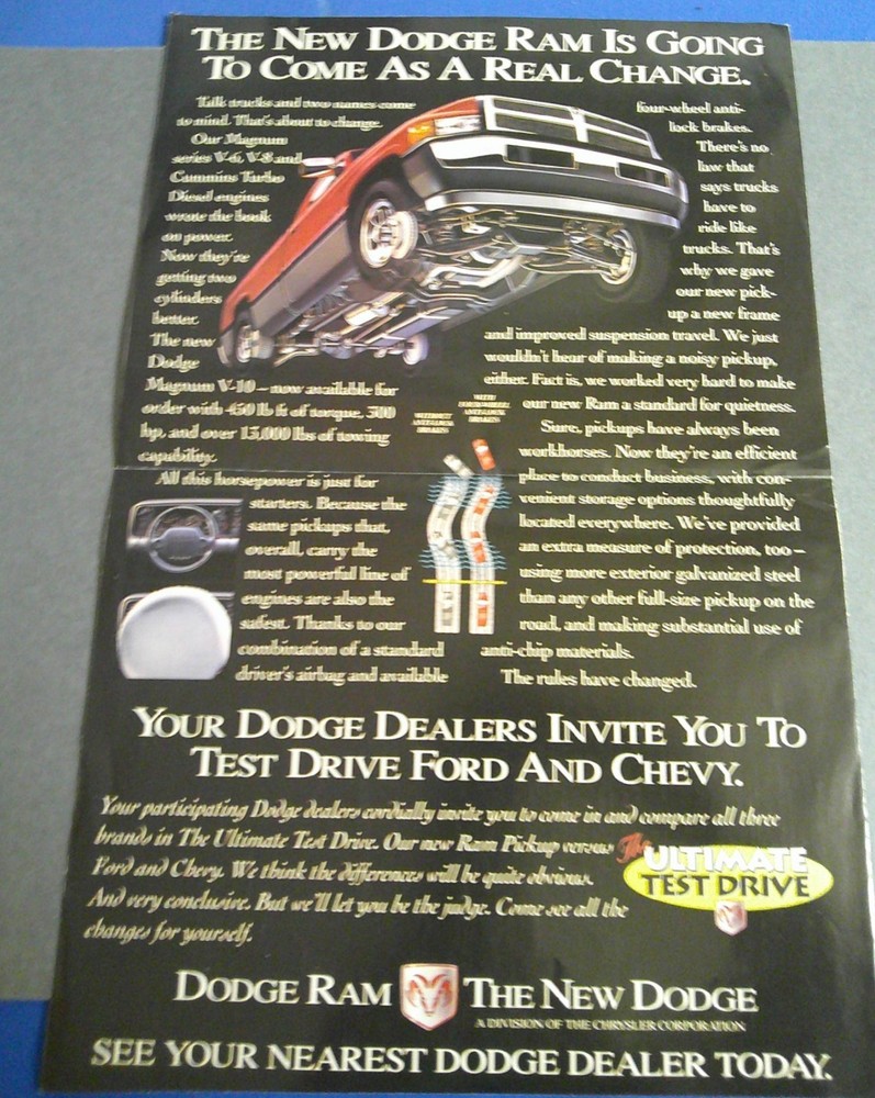 1994 Dodge Ram Sales Folder Poster