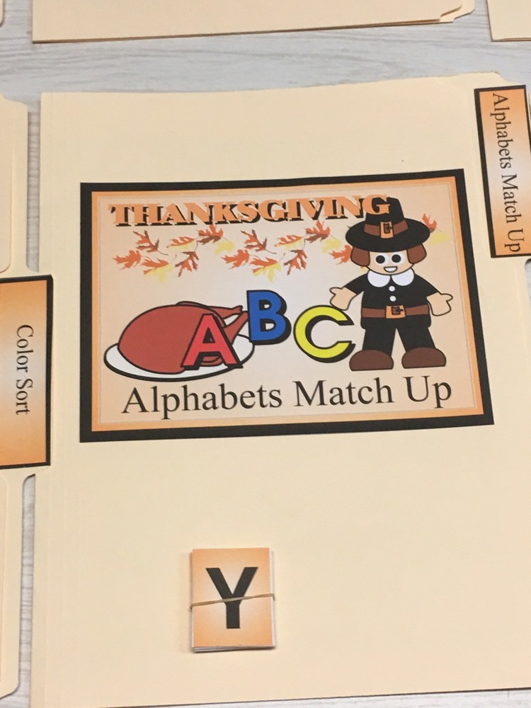 Thanksgiving - 10 File Folder Set - Activity Set - Teaching - DIY PRINTED