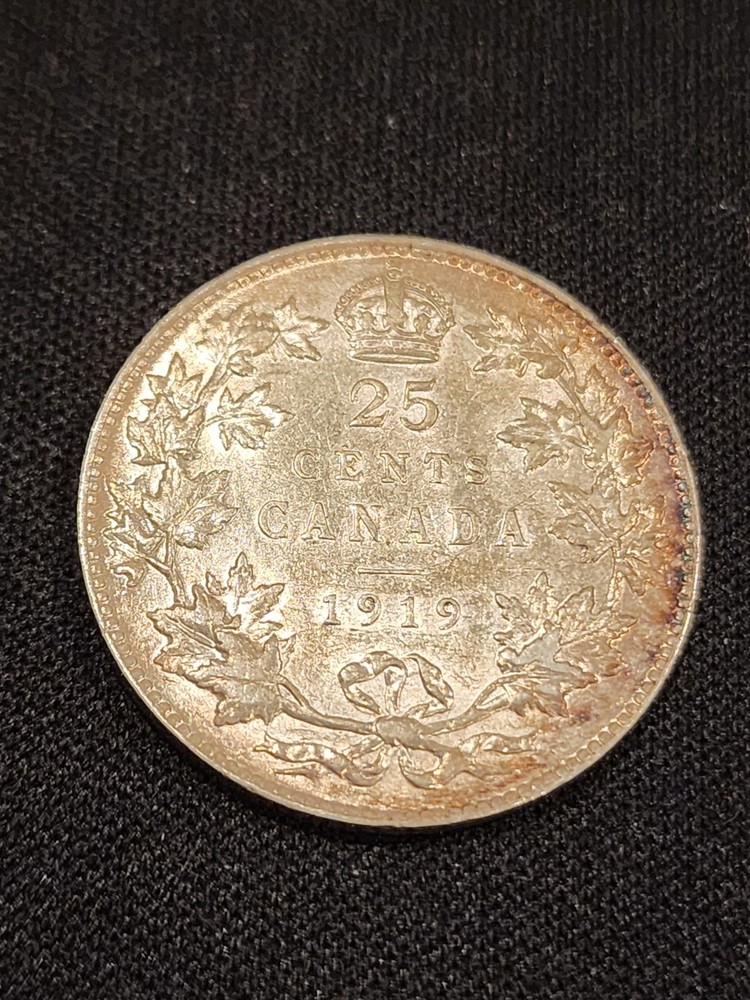 1919 Canada 25 Cents Silver Coin