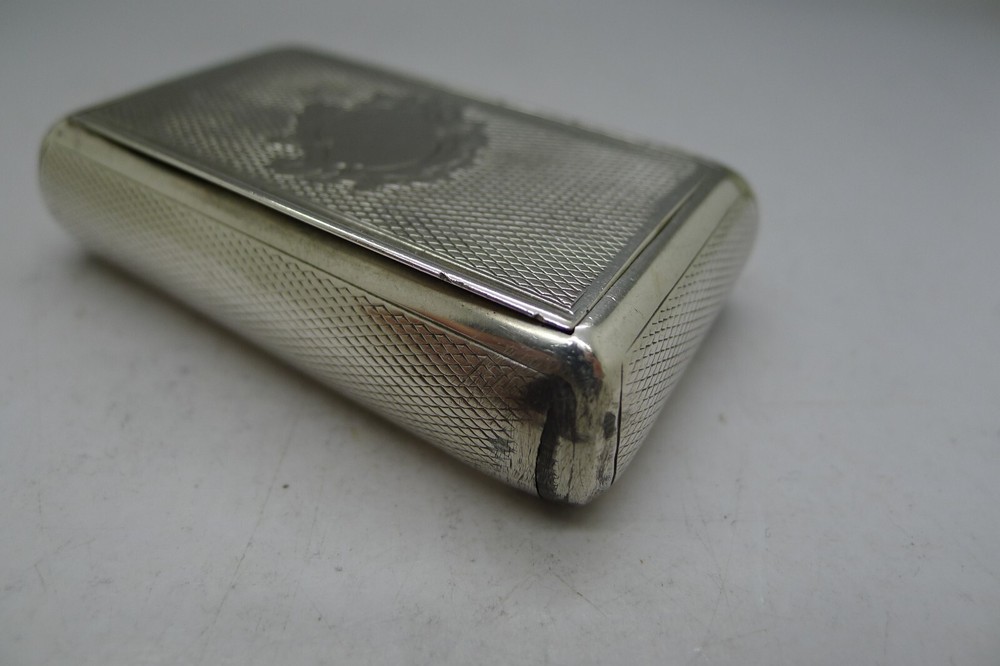 FRENCH ANTIQUE SOLID SILVER SNUFF BOX NO MONOGRAM NICE BOX ENTOURAGE1 SELLER
