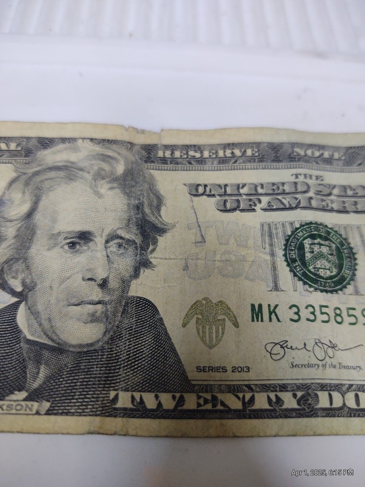 $20 2013 MK serial# ink bleed off