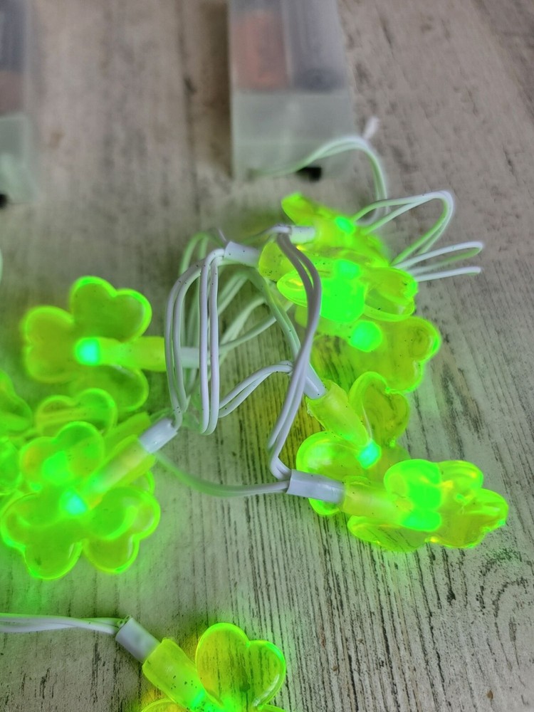 Shamrock mini string light st Patrick day set decor green