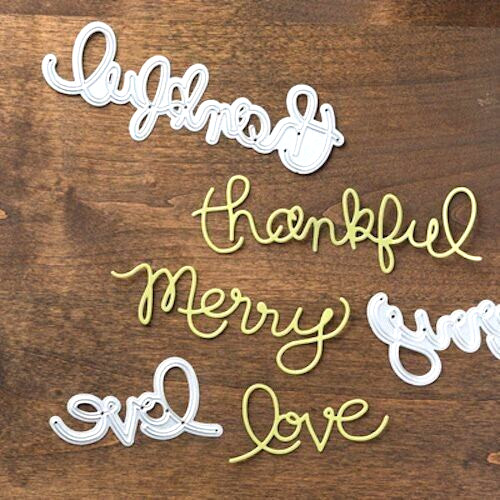 Stampin Up Dies ~ Love ~ Merry ~ Thankful ~ EXPRESSIONS THINLITS DIES ~ Big Shot