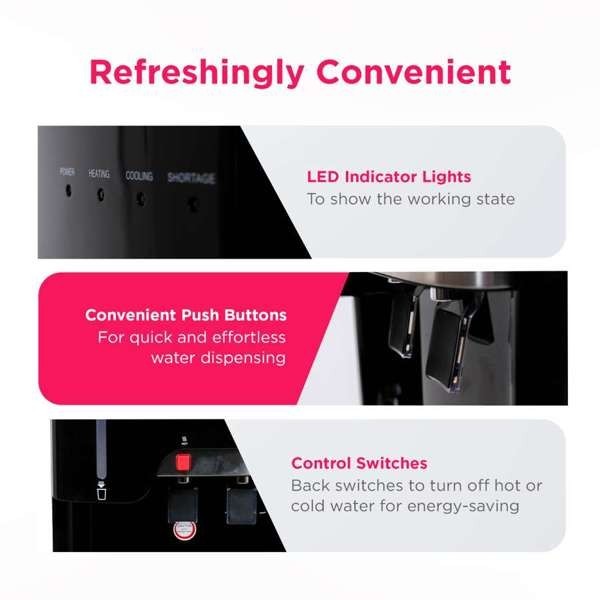 Frigidaire, Hot/Cold Water Cooler, Bottom Loading, With Cup Storage, SS