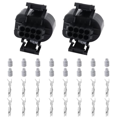 2Pcs Car 8 Pin Throttle Position Sensor Connector Plug 3A0973714 Compatible