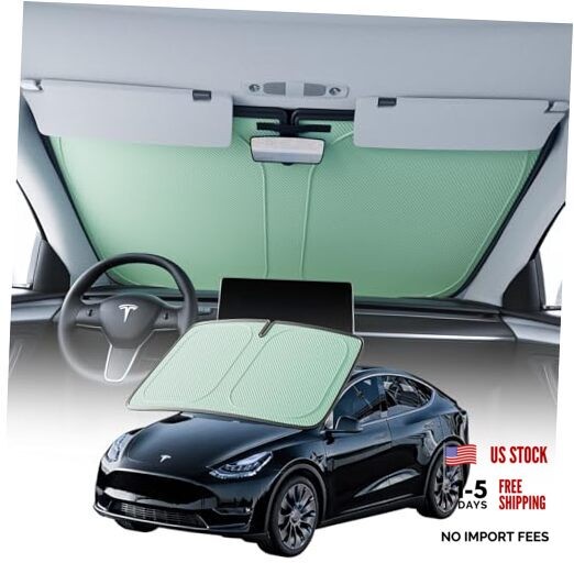 Windshield Sun Shade for Cars Double Layer Green Front Windshield Medium