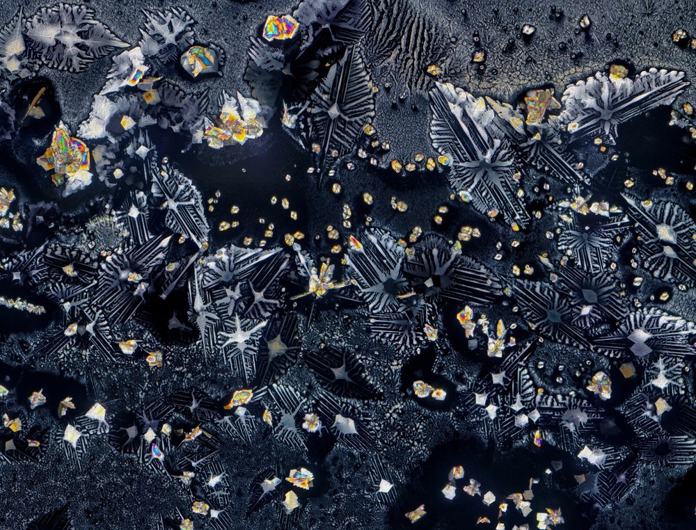 Microscope slide for polarized light, Hydrogen Potassium Pthalate