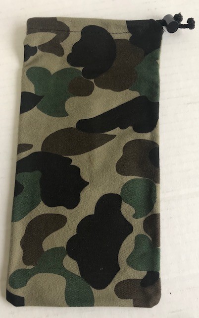 Hunting Pouch Bag -Light Green Camo- Handmade - Cord Drawstring - Belt Loop