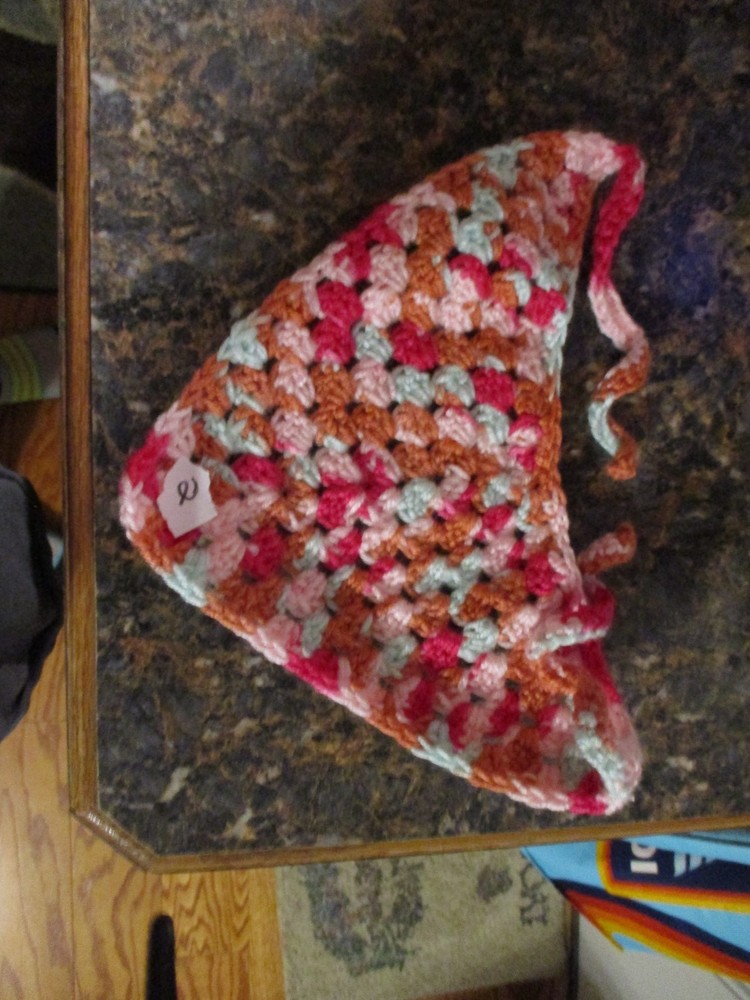 Crocheted bandanas made by Haley