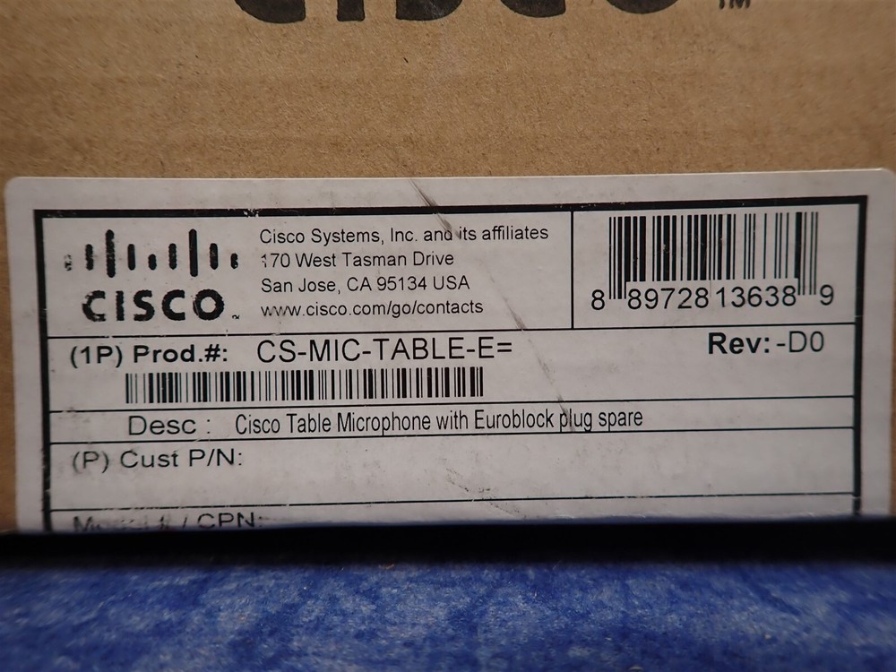 Cisco CS-MIC-TABLE-E Table Microphone with Euroblock Connector (G88)