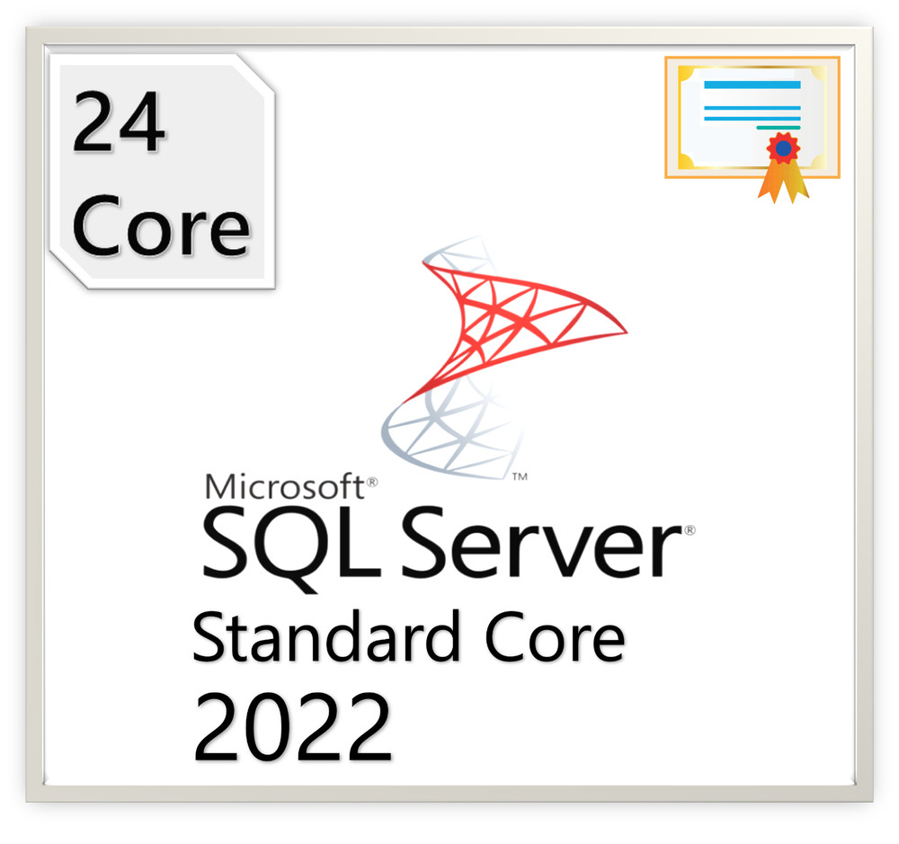 Microsoft SQL Server 2022 Standard Core Edition, 24 Core License (Unlimited CAL)