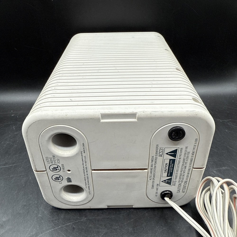 ALTEC LANSING ACS31 Computer Multimedia Powered Subwoofer Tested Working White