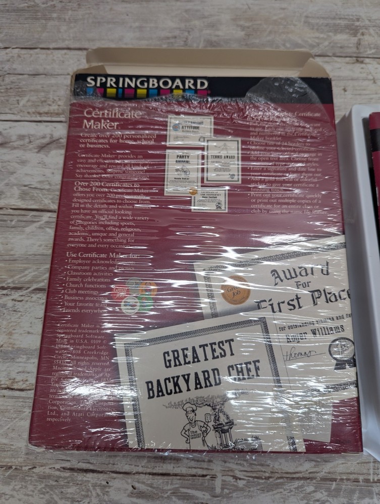 Vintage Springboard Certificate Maker IBM Tandy and compatibles