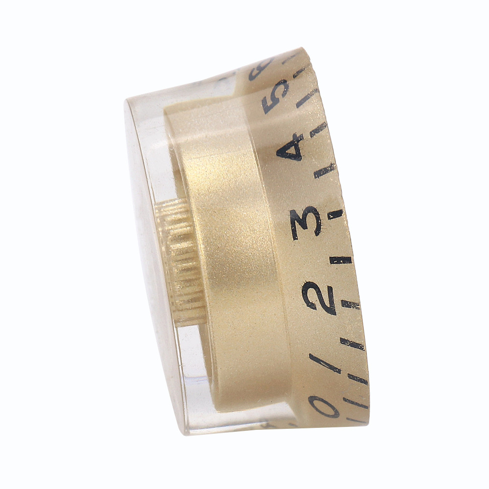 4pcs Acrylic Guitar Knobs Volume Tone Speed Control Knobs Gold with Black words